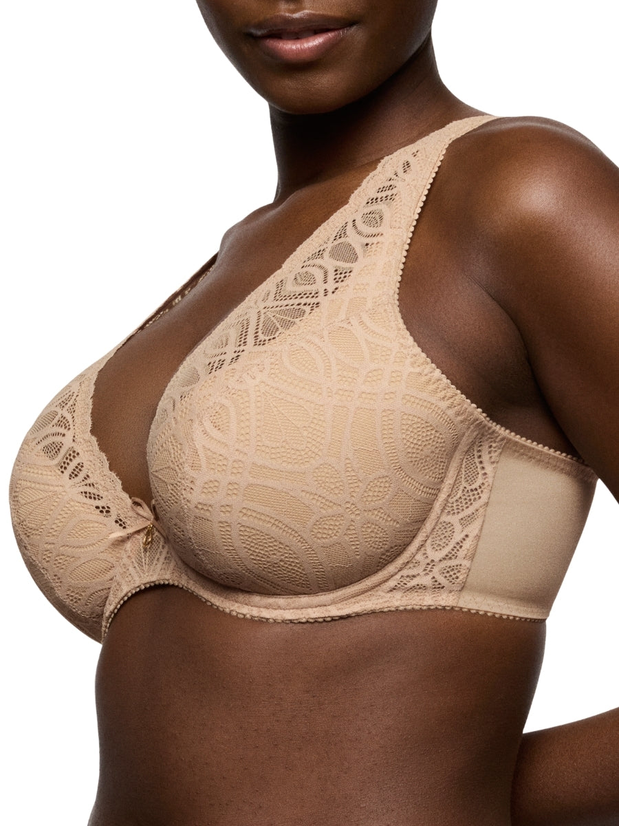 Salerno Half Padded Plunge Bra - Candy Ginger