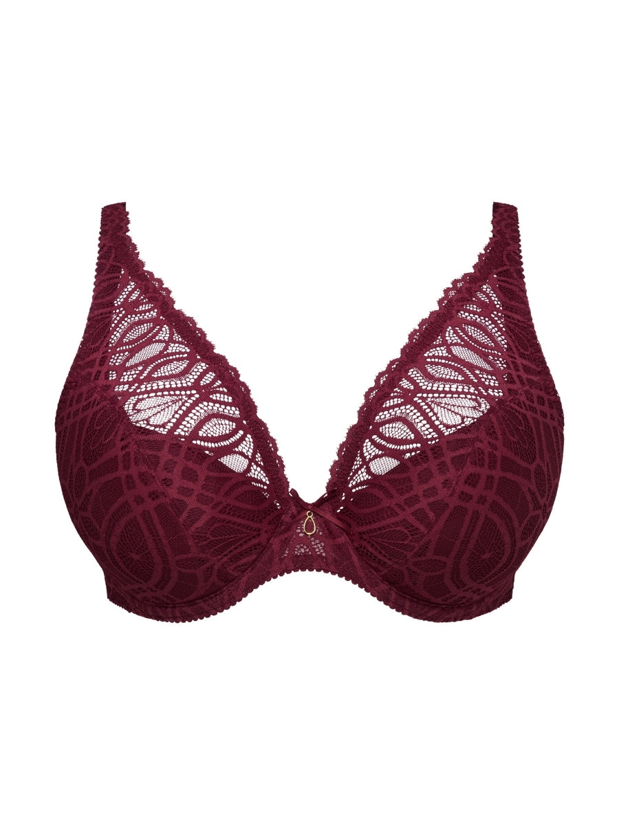 Salerno Half Padded Plunge Bra - Evening Red