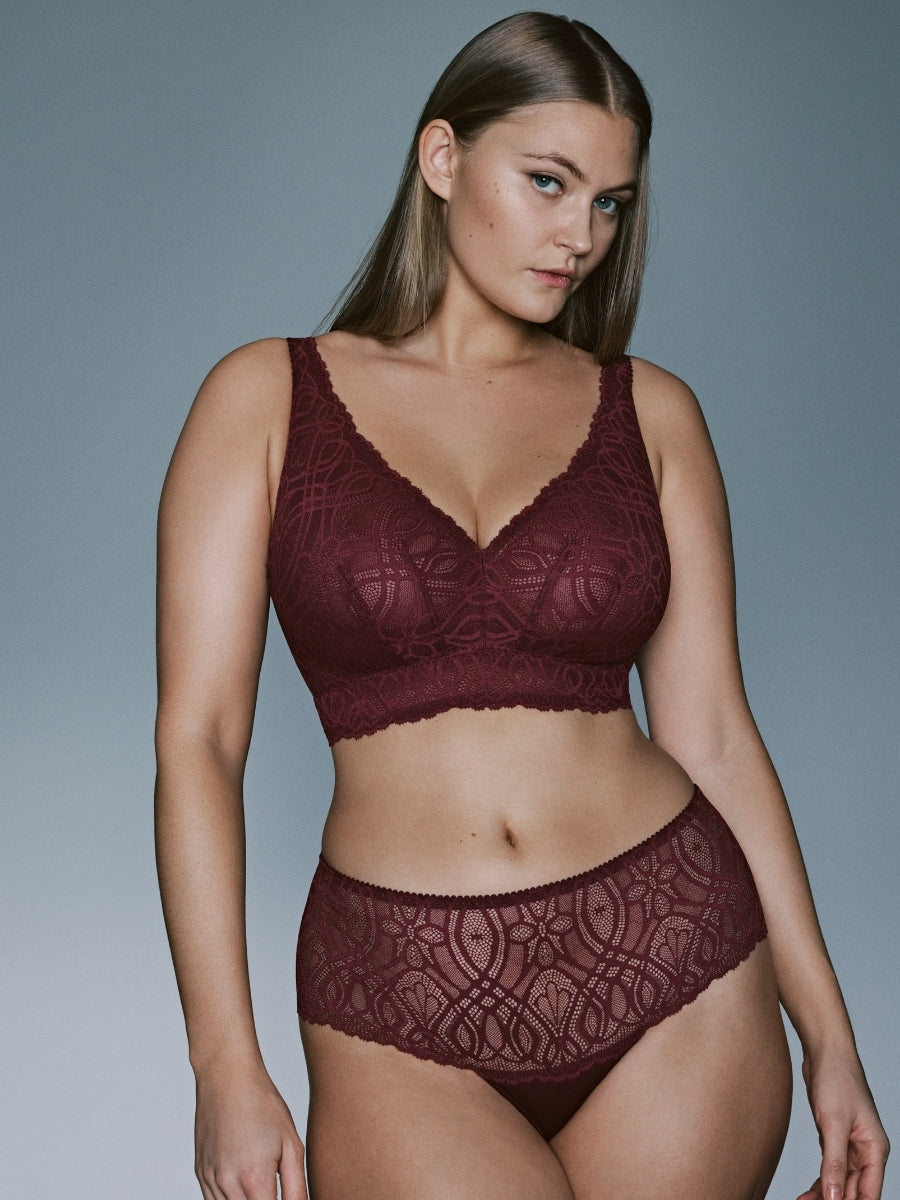 Salerno Wireless Bralette - Evening Red
