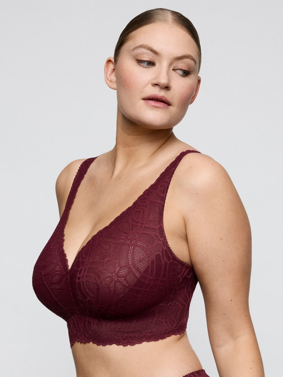 Salerno Wireless Bralette - Evening Red