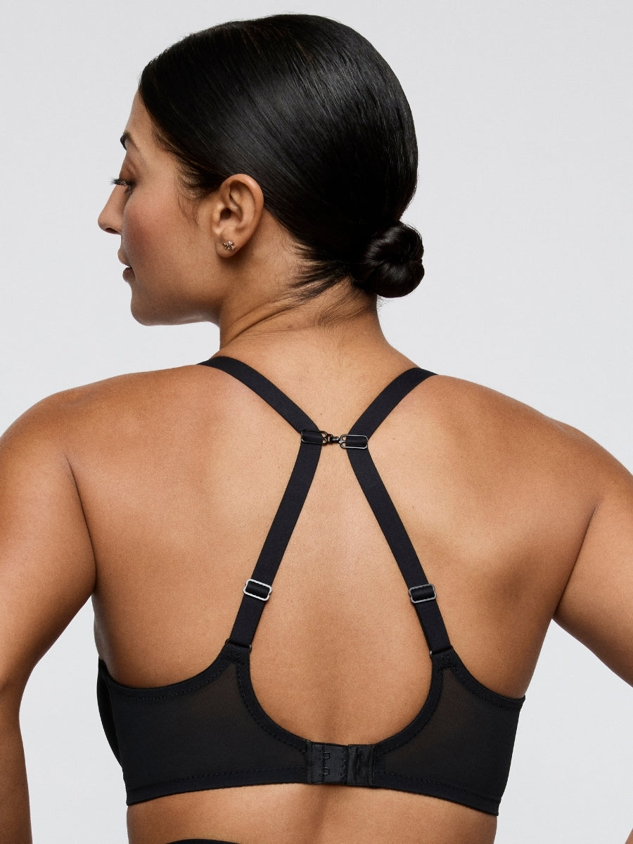 Sheary Vertical Seam Balcony Bra - Black