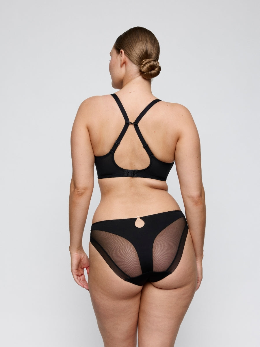 Sheary Padded Heartshape Bra - Black