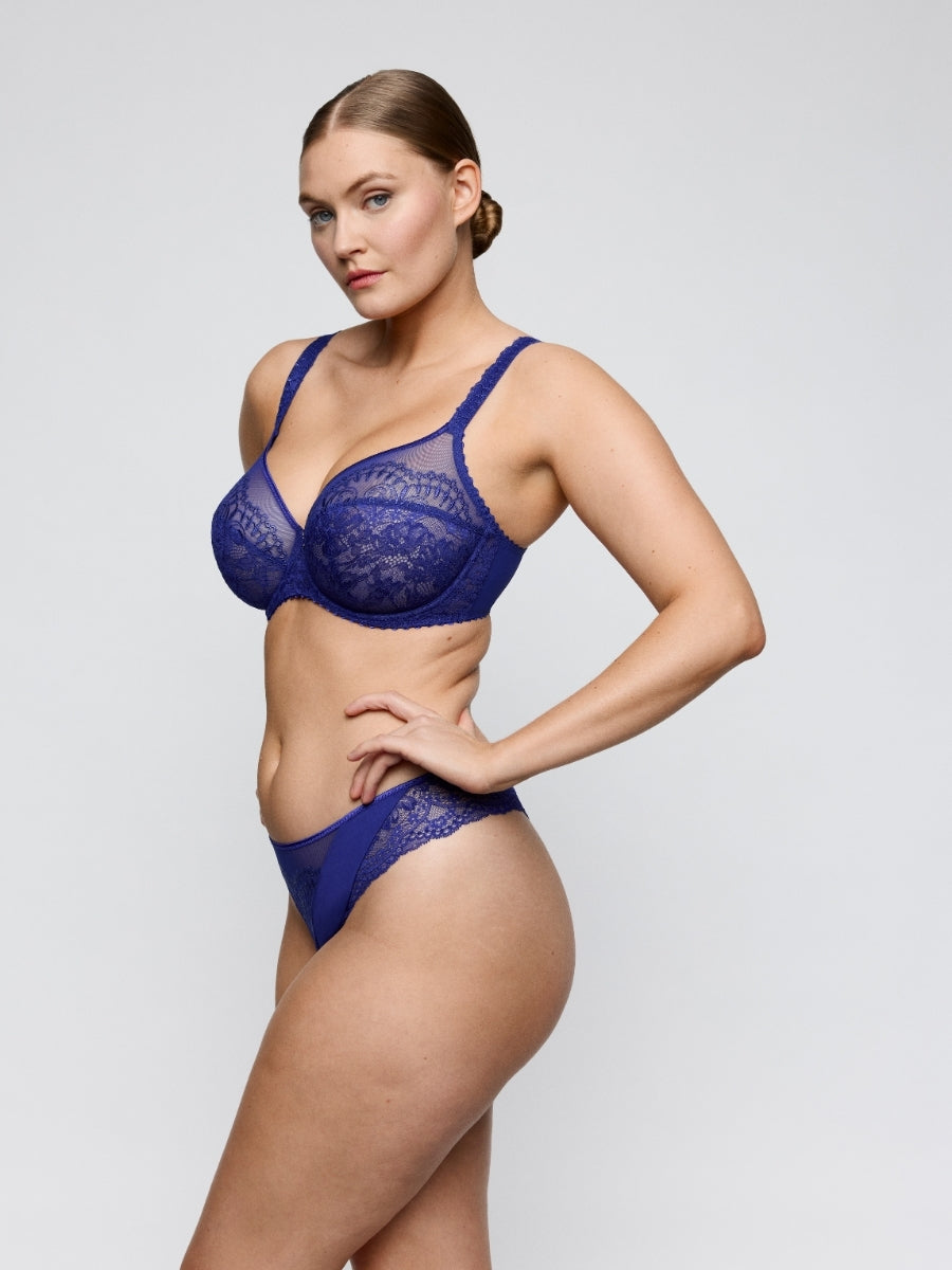 Shimla Vertical Seam Balcony Bra - Crazy Blue