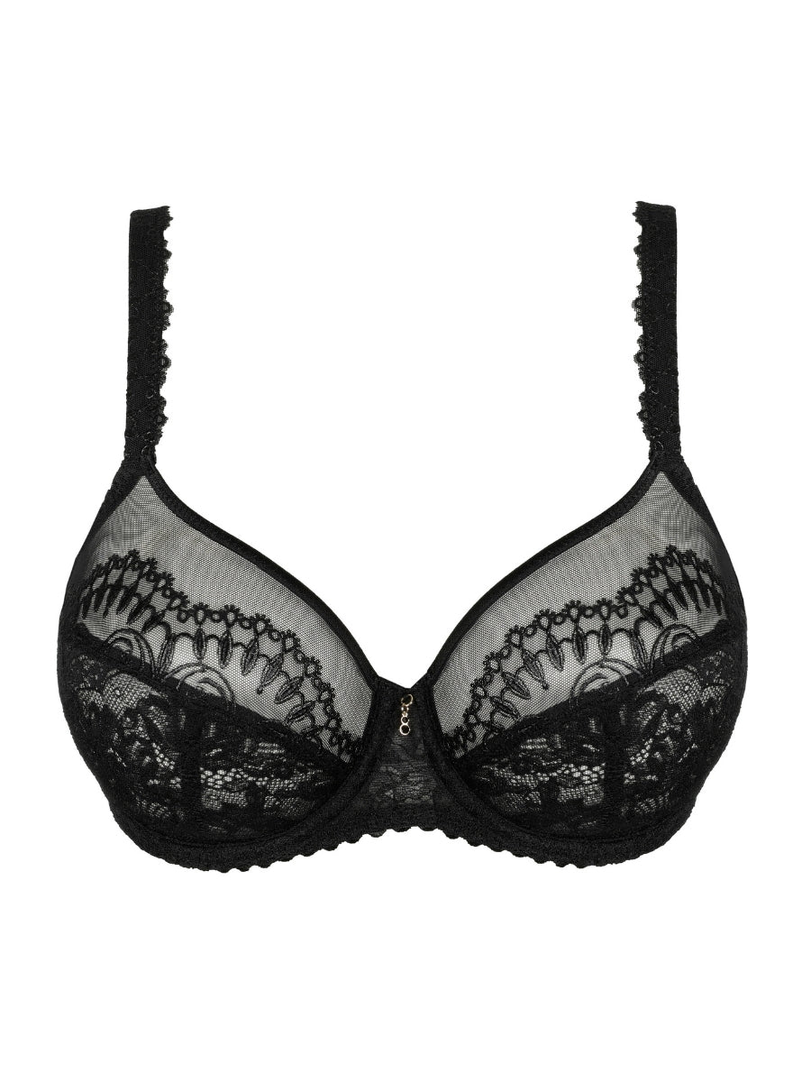 Shimla Vertical Seam Balcony Bra - Black