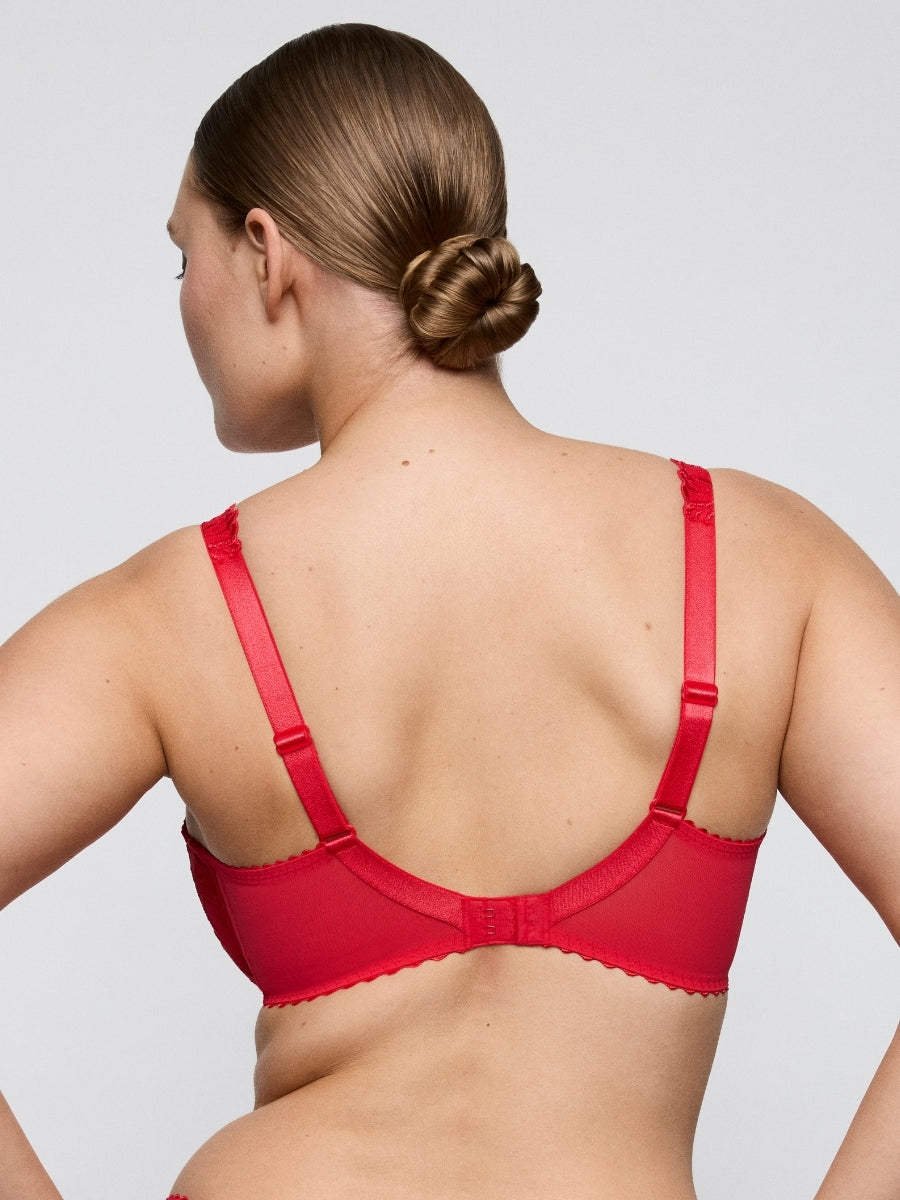 Solisse Vertical Seam Balcony Bra - True Red