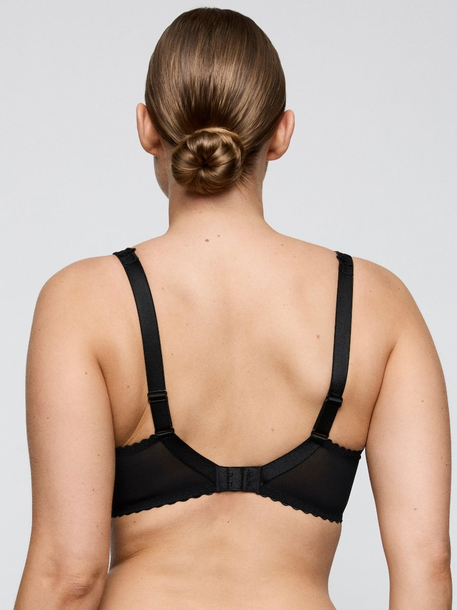 Solisse Vertical Seam Balcony Bra - Black