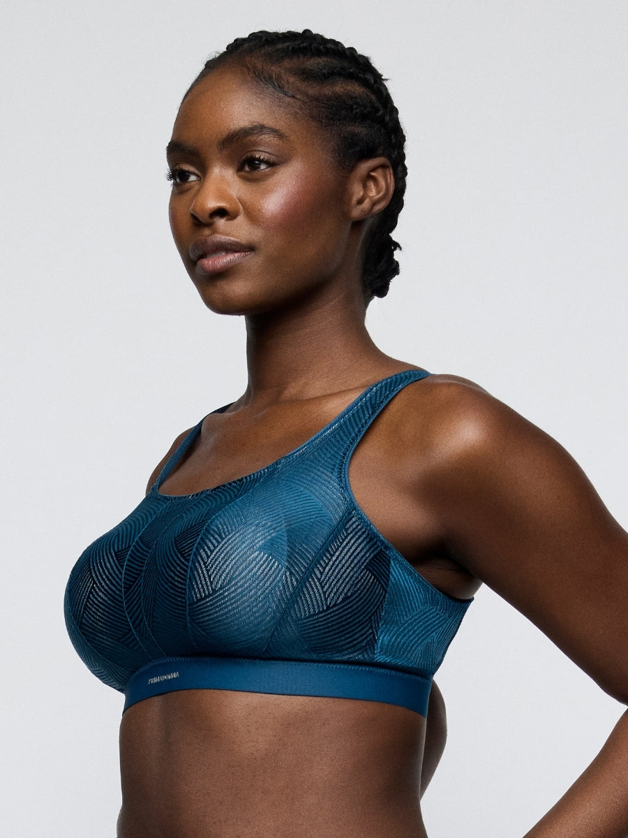 The Game Wireless Racerback Sports Bra - Deep Blue Sea