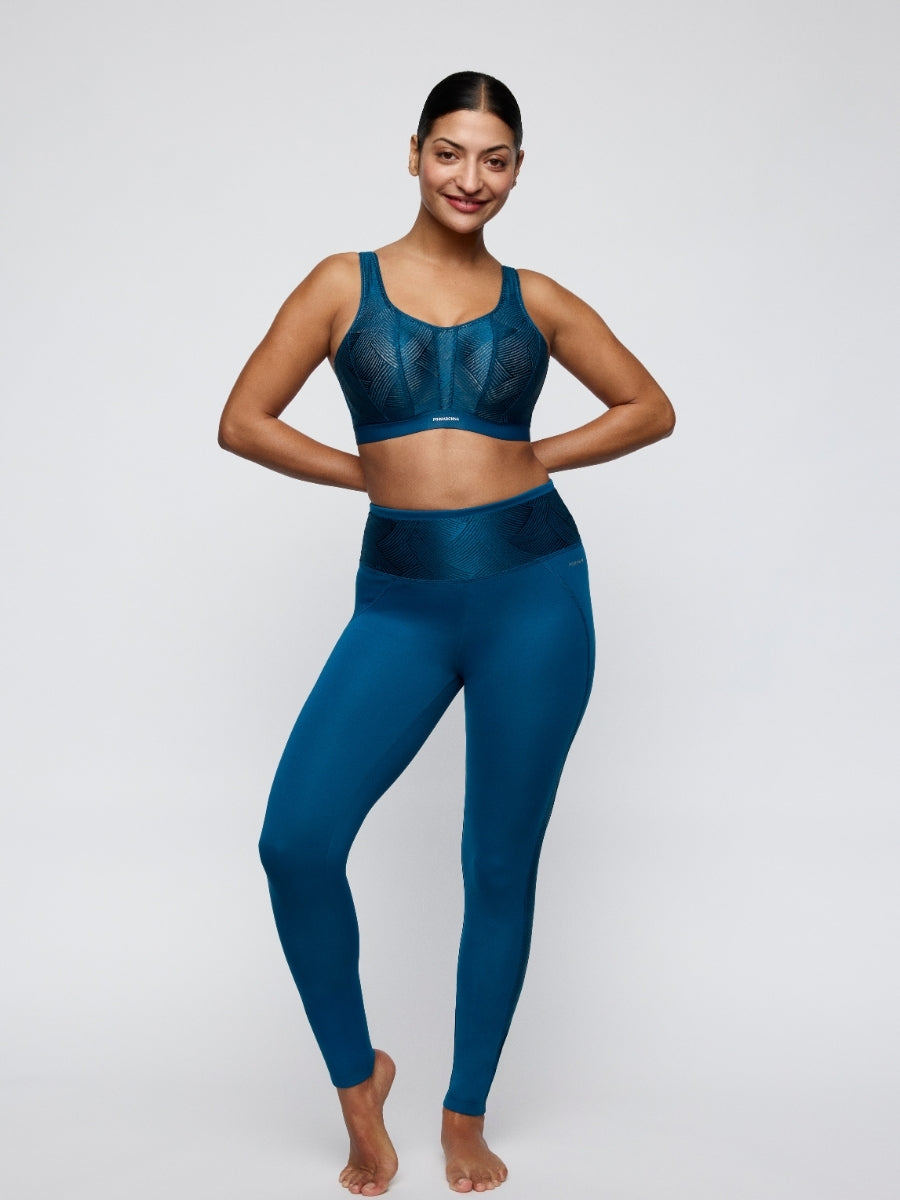 The Game Padded Racerback Sports Bra - Deep Blue Sea