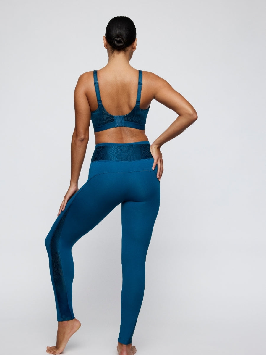 The Game Padded Racerback Sports Bra - Deep Blue Sea