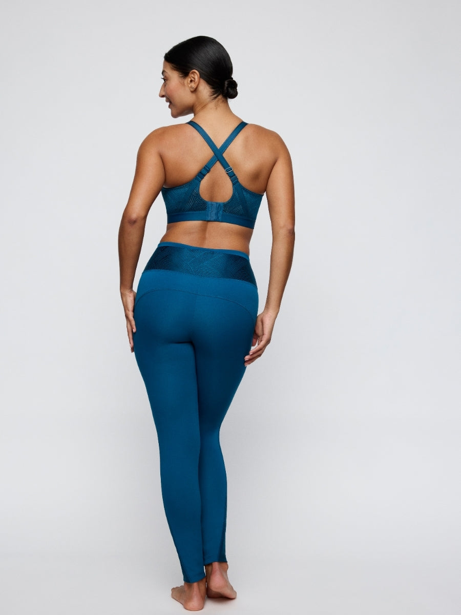 The Game Padded Racerback Sports Bra - Deep Blue Sea