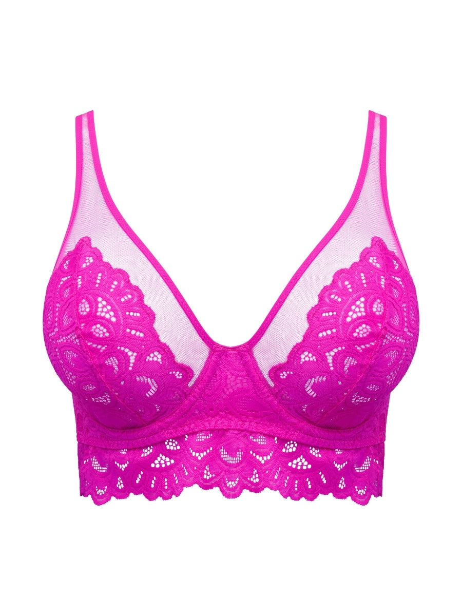 Dear Night Longline Plunge Bra - Influencer Pink