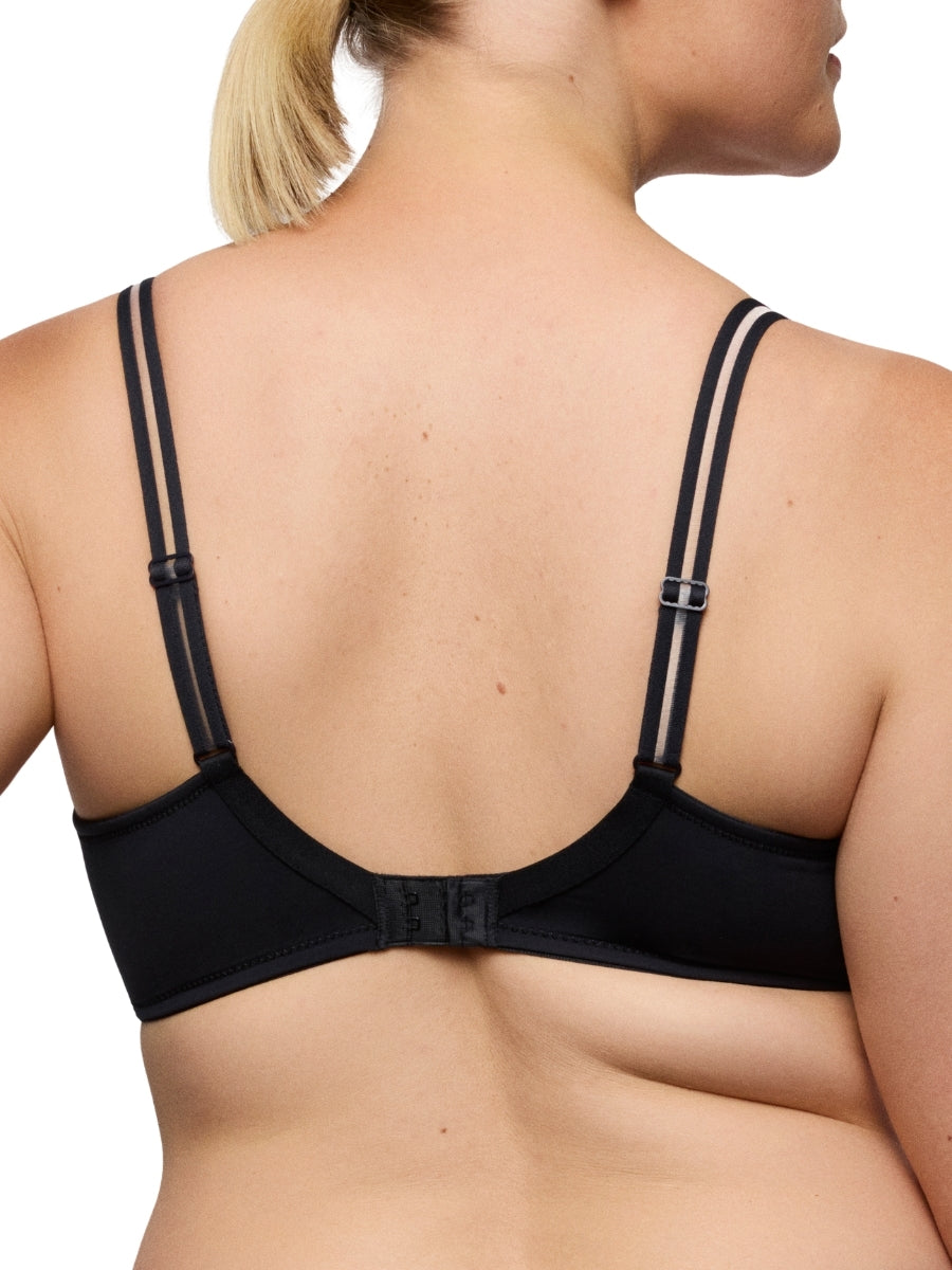 Twist Side Full Cup Bra - Charcoal