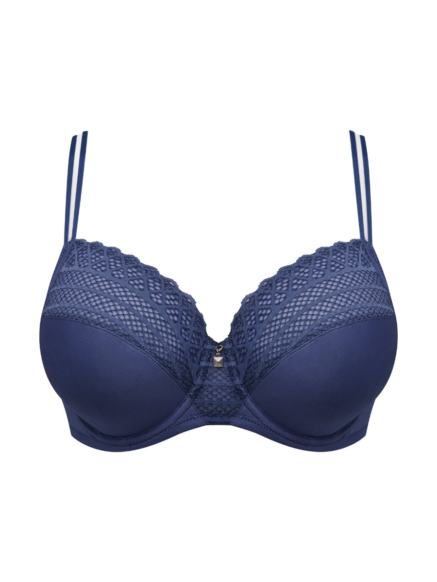 Twist Side Full Cup Bra - Indigofera