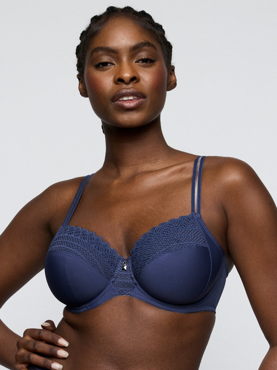 Twist Side Full Cup Bra - Indigofera