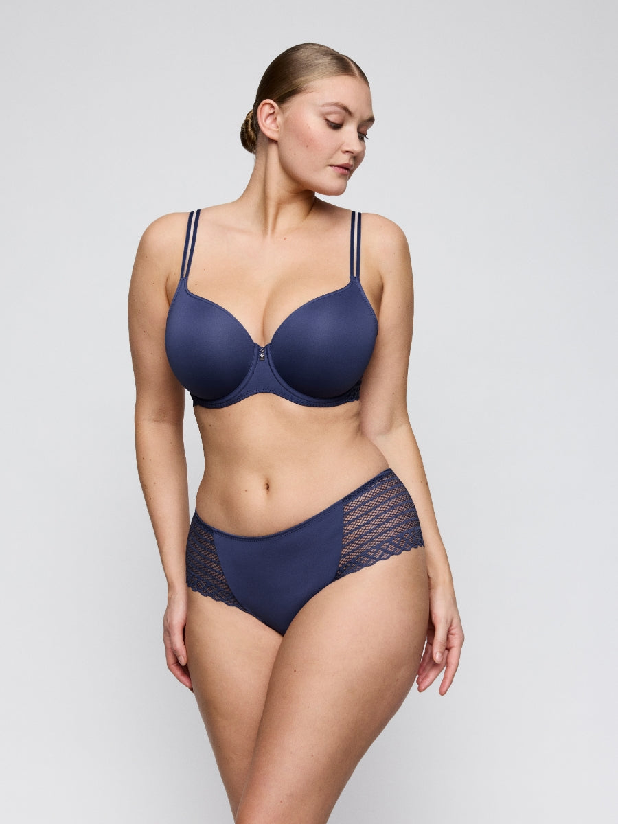 Twist Side Padded Heartshape Bra - Indigofera