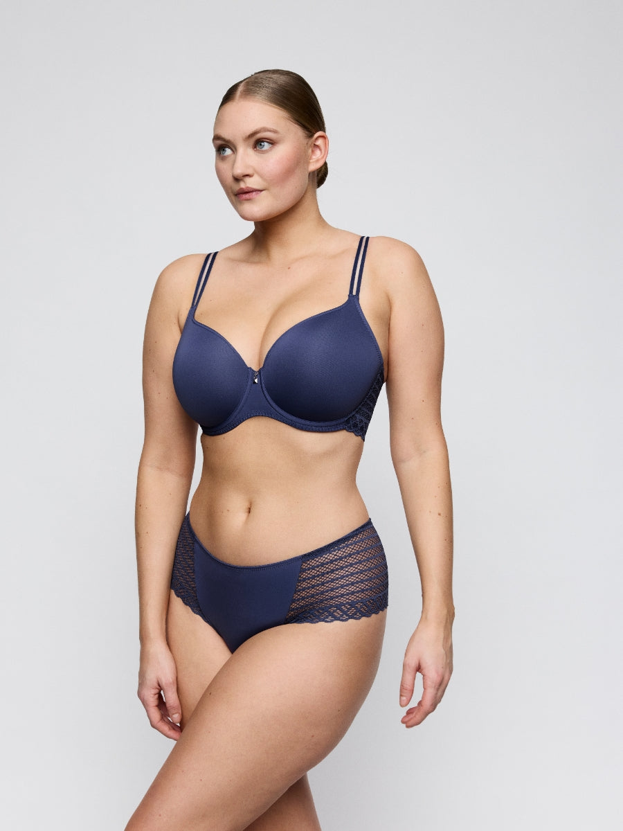 Twist Side Padded Heartshape Bra - Indigofera