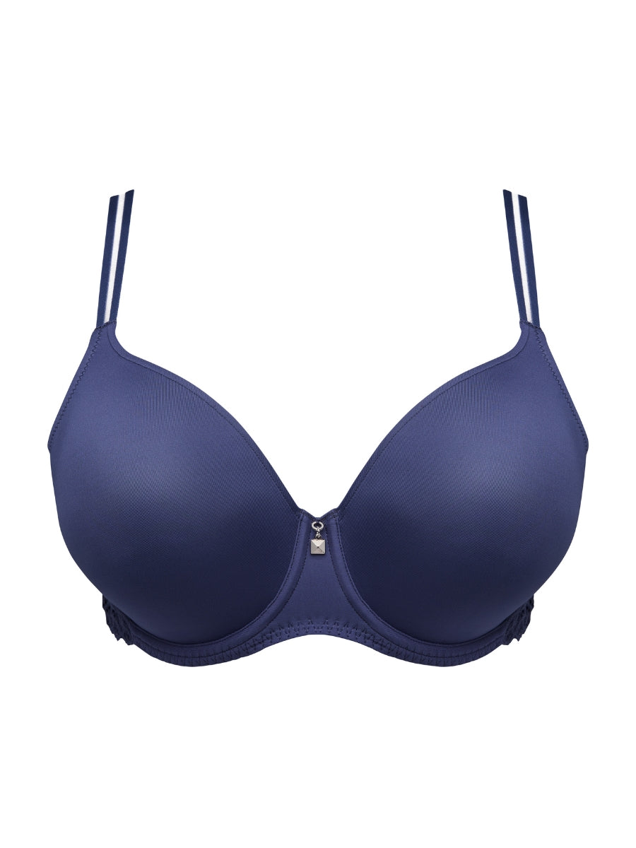 Twist Side Padded Heartshape Bra - Indigofera