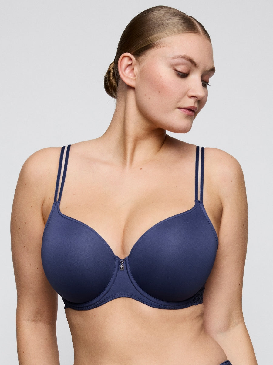Twist Side Padded Heartshape Bra - Indigofera