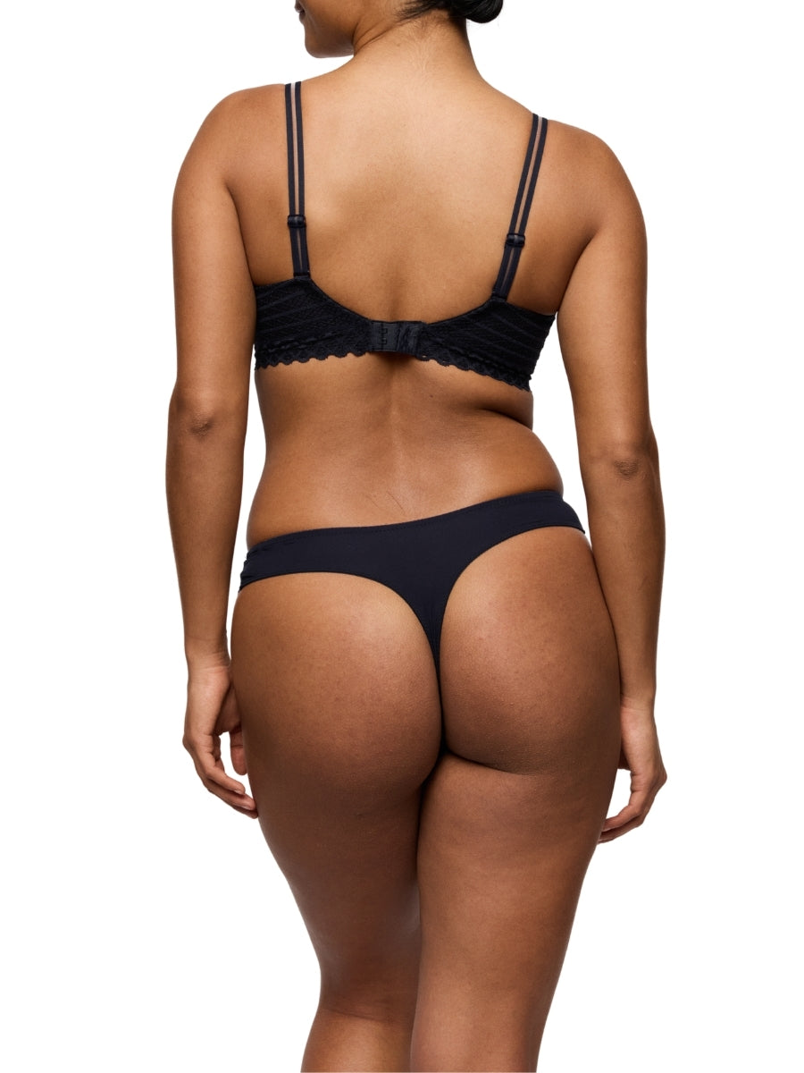 Twist Side Padded Balcony Bra - Charcoal