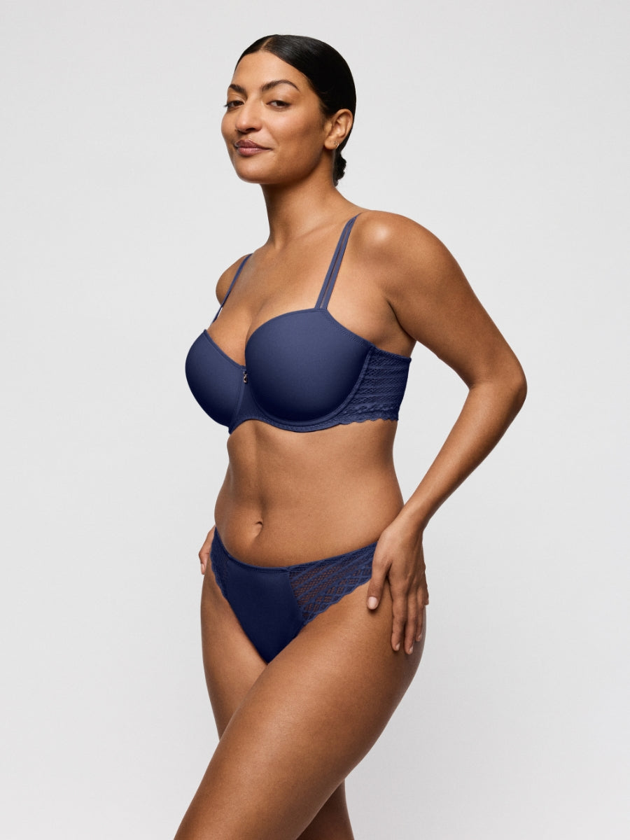 Twist Side Padded Balcony Bra - Indigofera