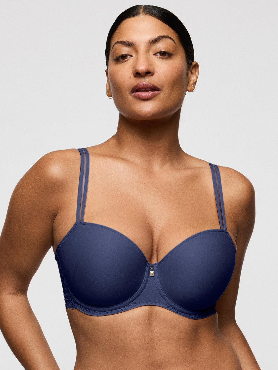 Twist Side Padded Balcony Bra - Indigofera