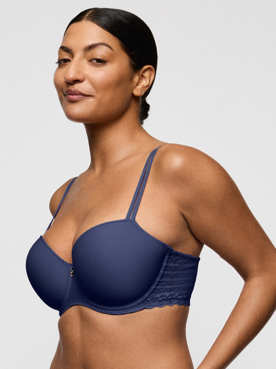 Twist Side Padded Balcony Bra - Indigofera