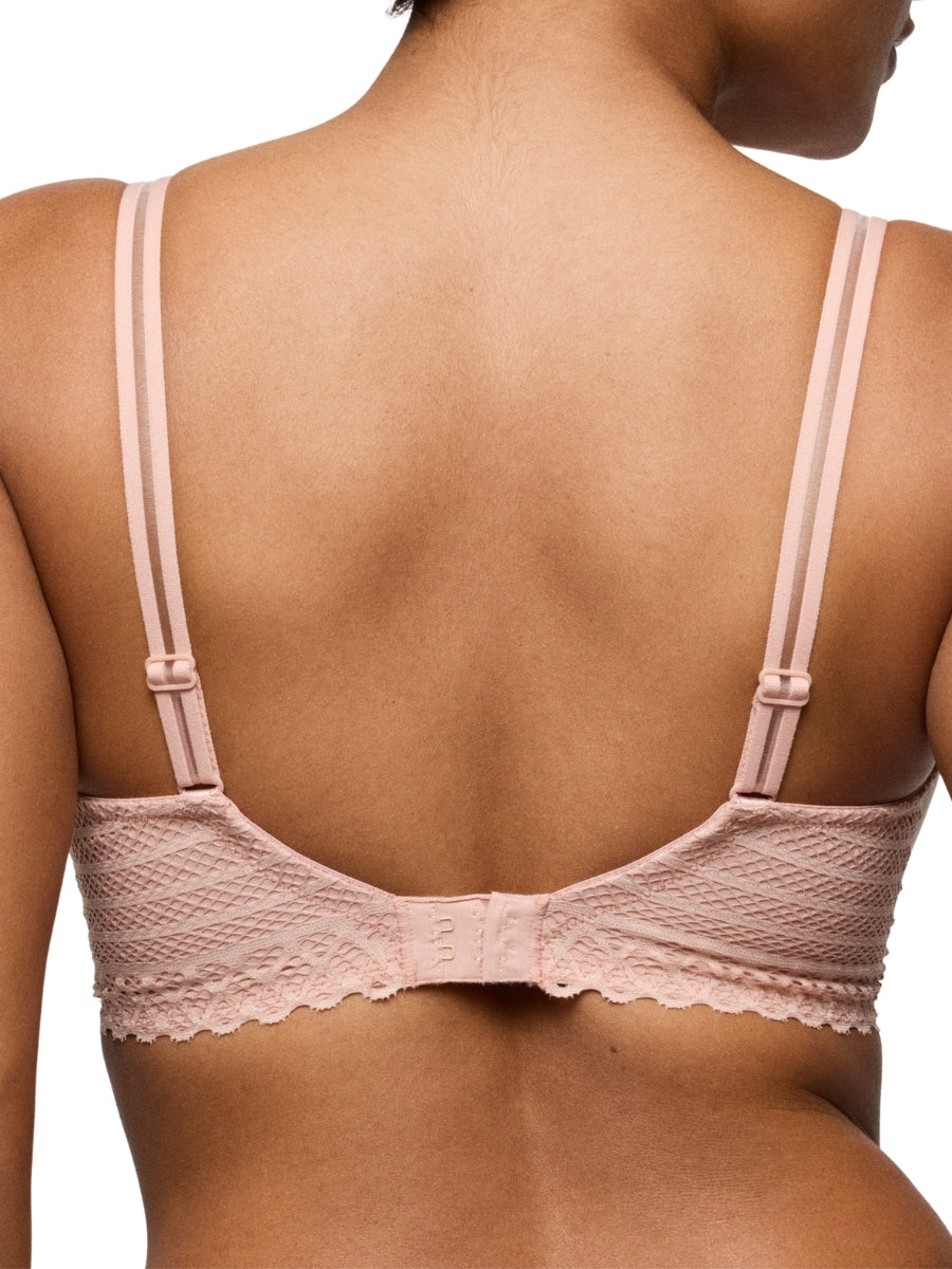 Twist Side Padded Balcony Bra - Powder Rose