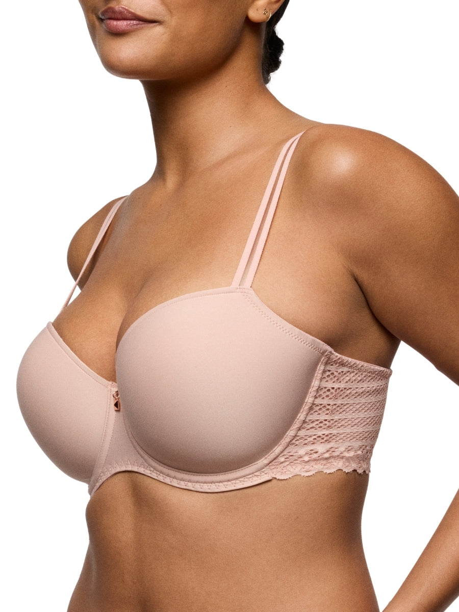 Twist Side Padded Balcony Bra - Powder Rose