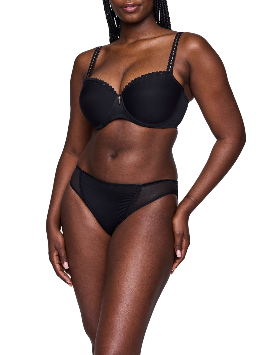 Vivgirl Padded Balcony Bra - Black