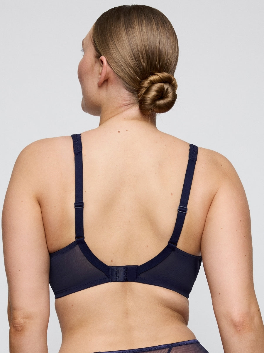 Wowgirl Half Padded Plunge Bra - Evening Blue