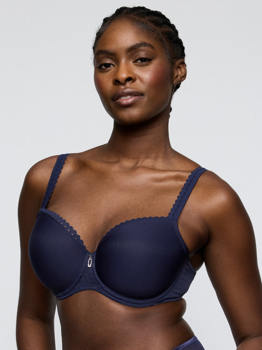 Wowgirl Padded Balcony Bra - Evening Blue