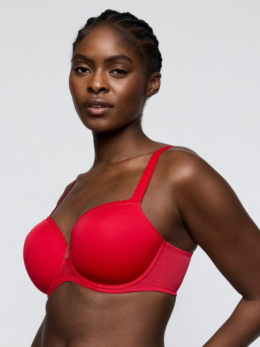 Wowgirl Padded Balcony Bra - True Red