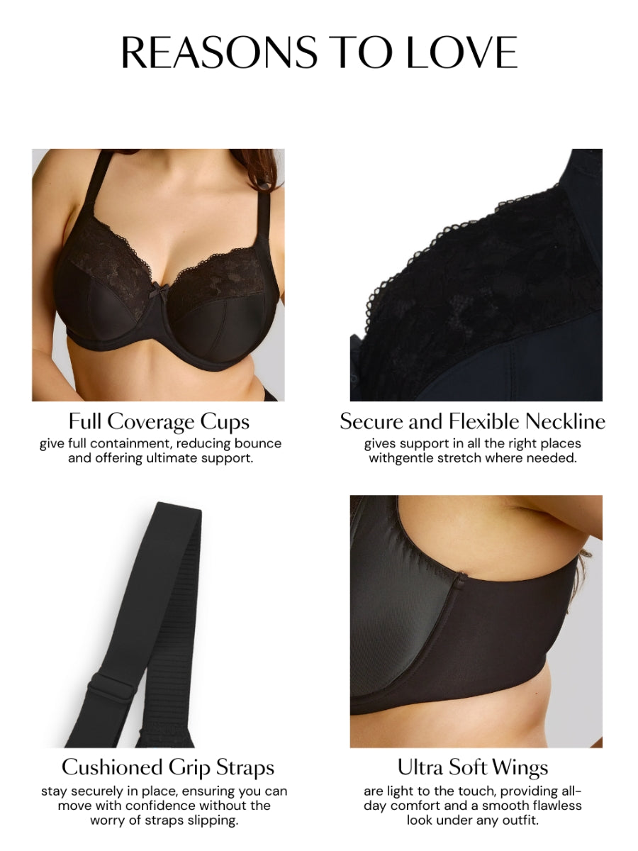 Amara Full Cup Bra - Black