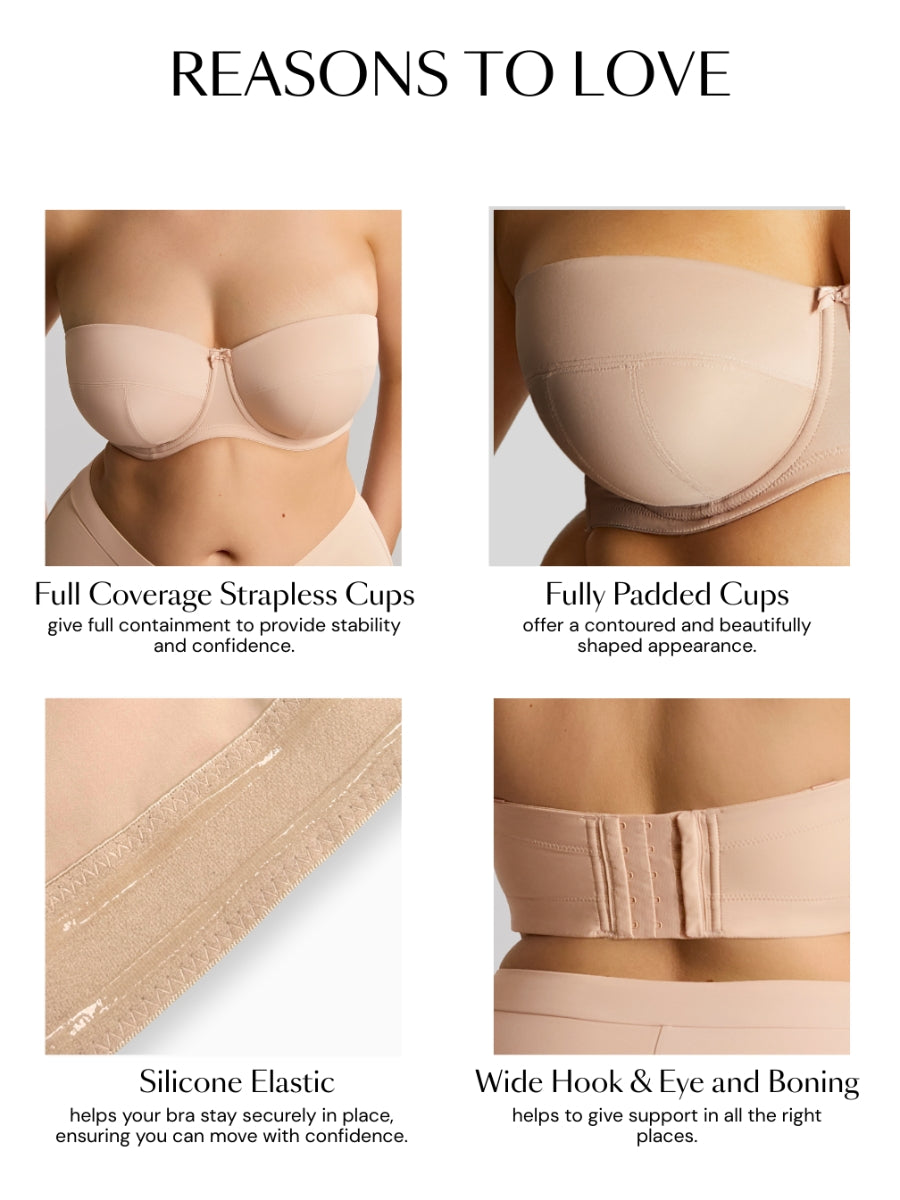 Dana Balcony Strapless Bra - Linen