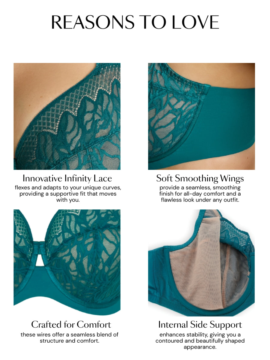 Sophia Full Cup Bra - Teal Blue