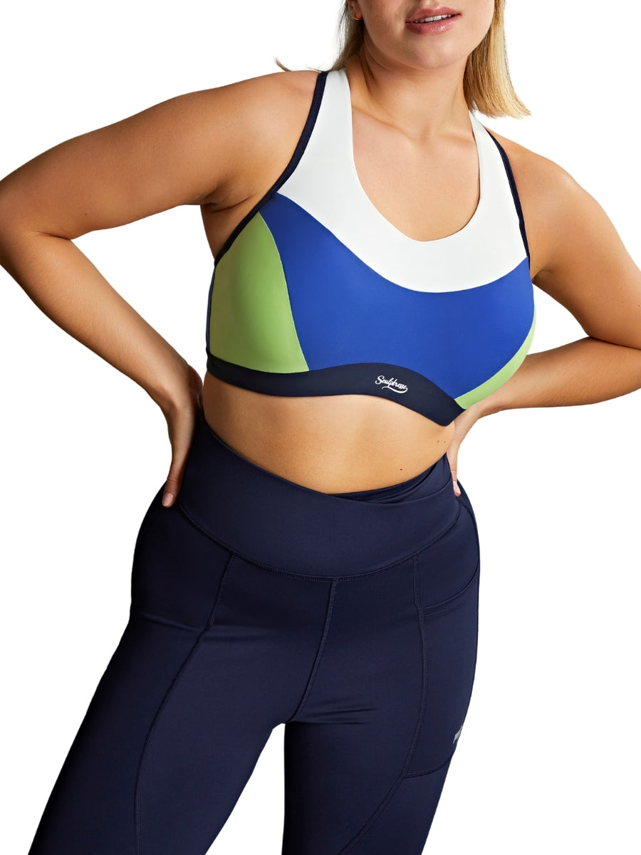 Upbeat Wired Racerback Sports Bra - Blue
