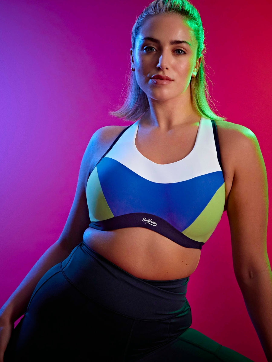 Upbeat Wired Racerback Sports Bra - Blue
