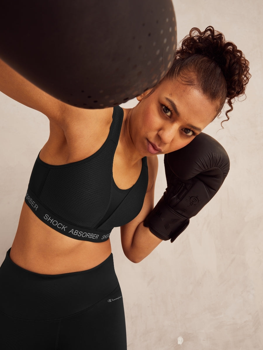 Ultimate Run Padded Sports Bra - Black/Silver