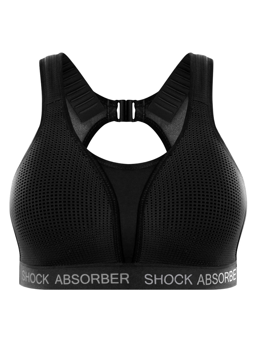 Ultimate Run Padded Sports Bra - Black/Silver