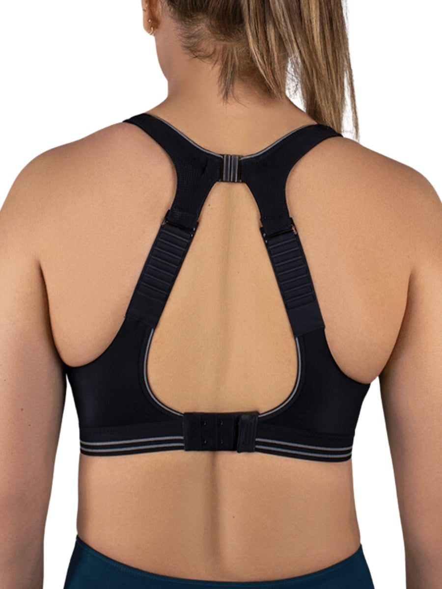 Ultimate Run Sports Bra - Black/Silver