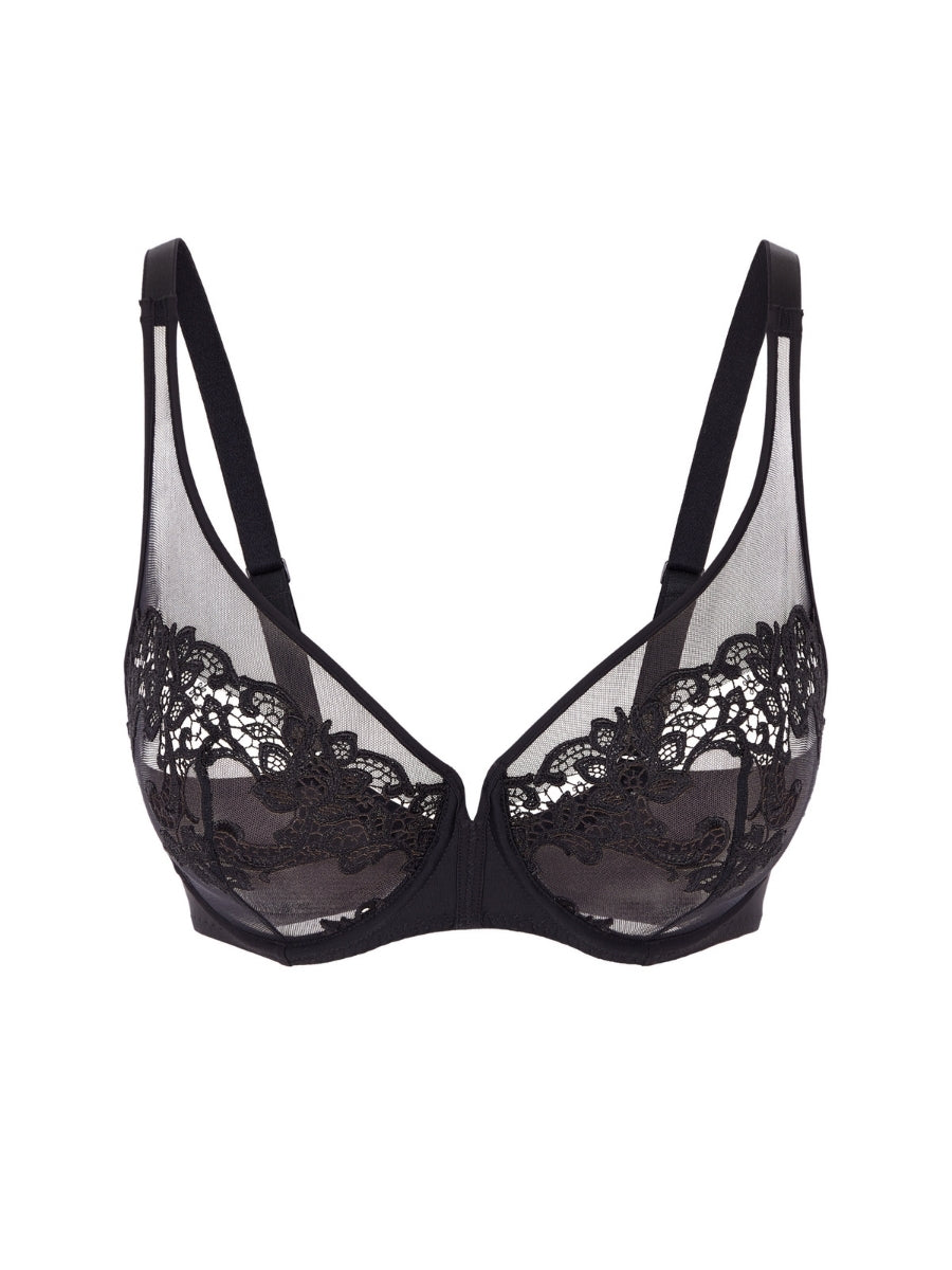 Saga Triangle Plunge Bra - Black