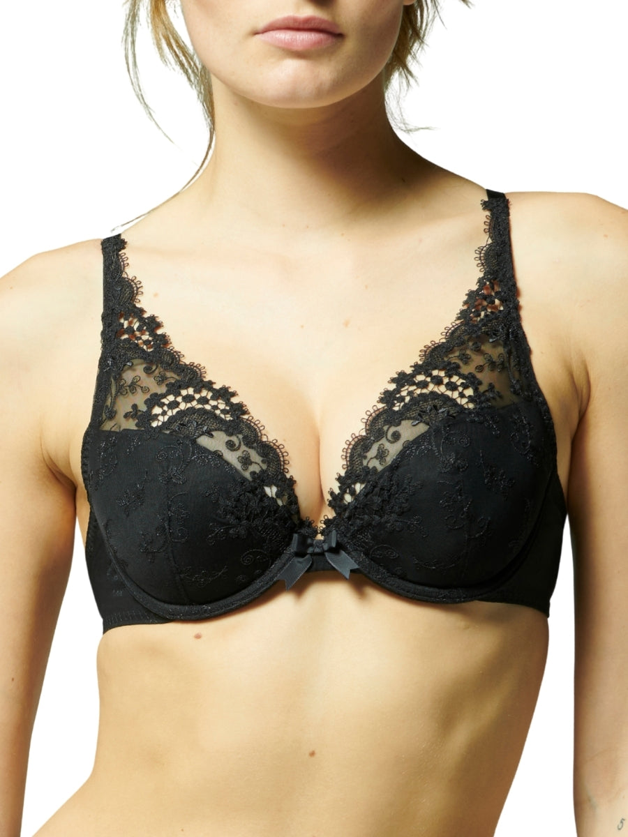 Wish Triangle Push Up Bra - Black