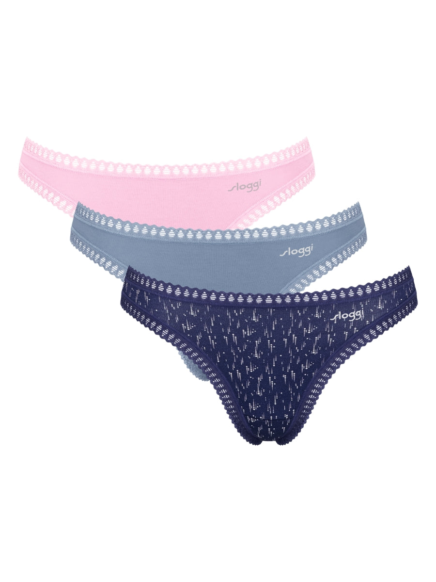 Blue Pattern / Dusky Blue / Pink