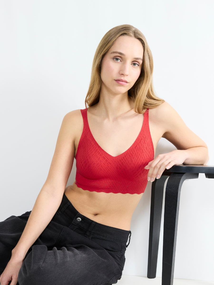ZERO Feel Bliss Bralette - Shanghai Red