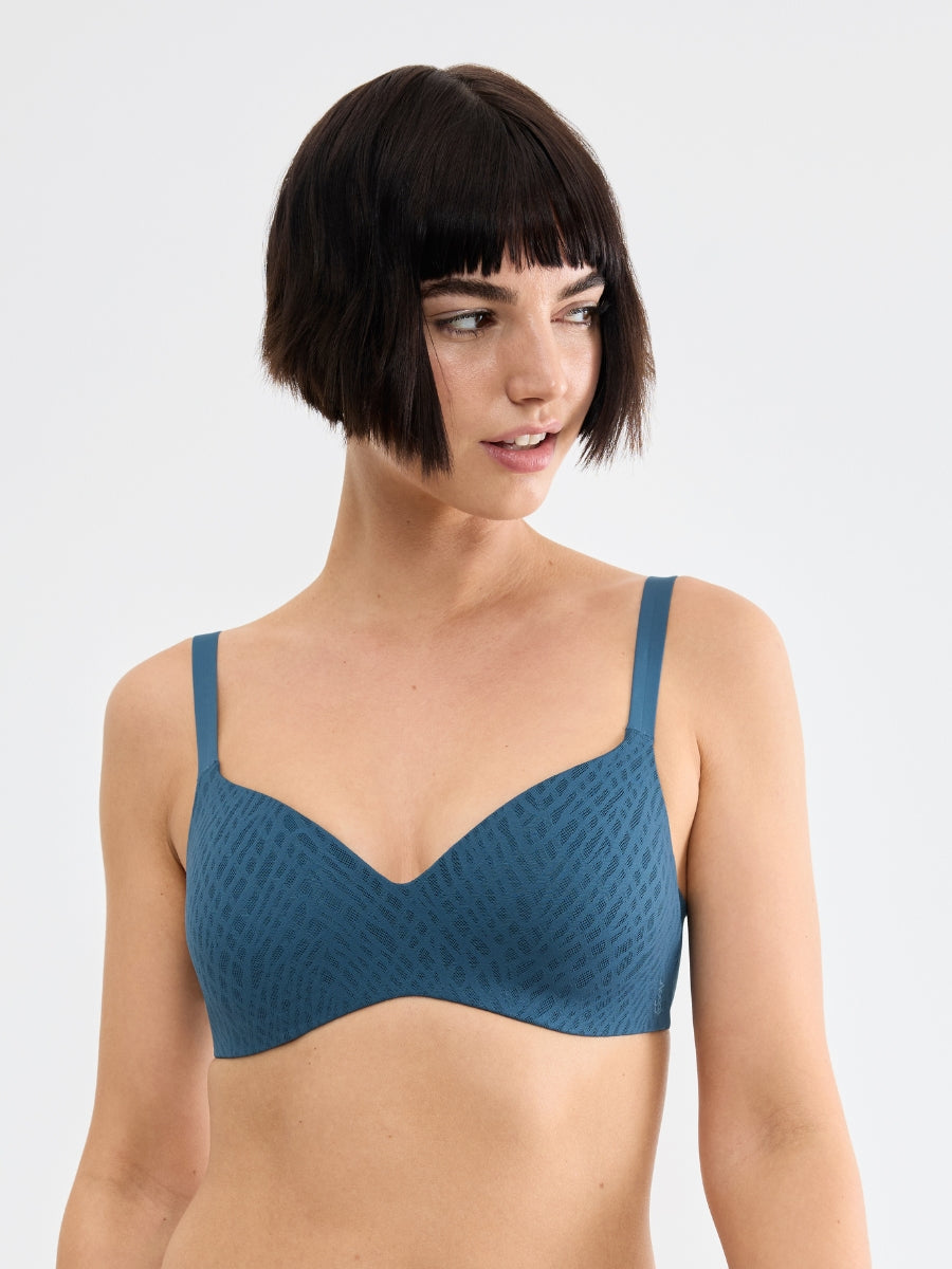 ZERO Feel Bliss UP T-Shirt Bra - Smoky Blue