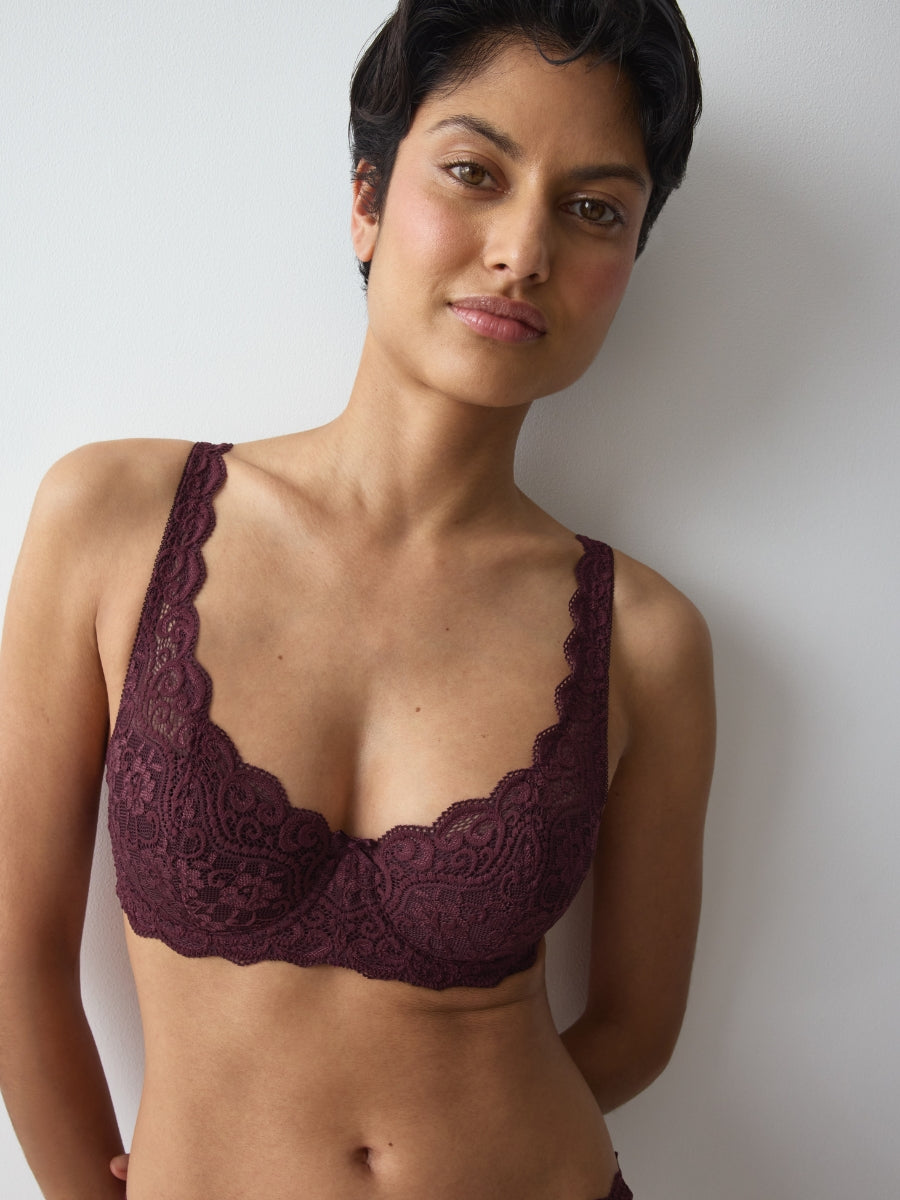 Amourette WHP Half Cup Bra - Claret