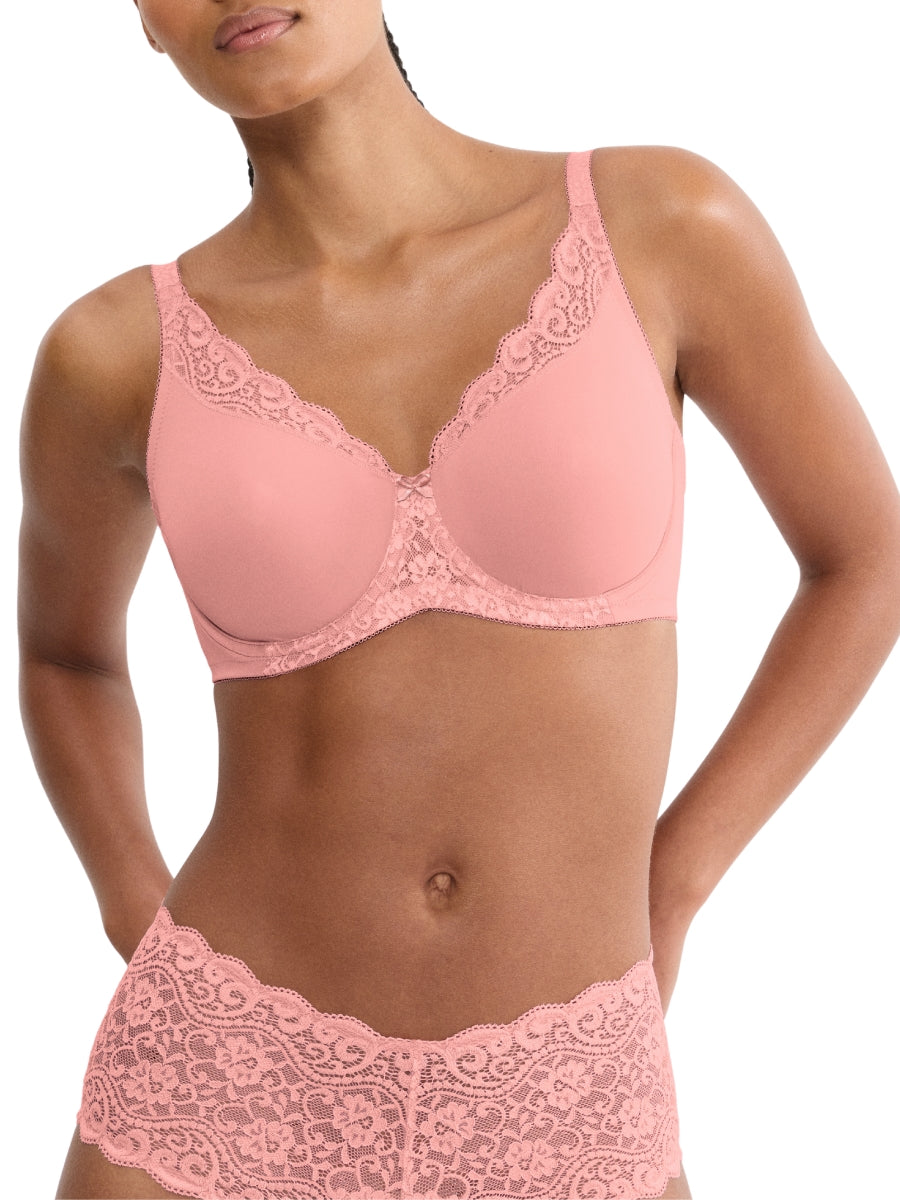 Amourette W01 Minimizer Bra - Cherry Rose