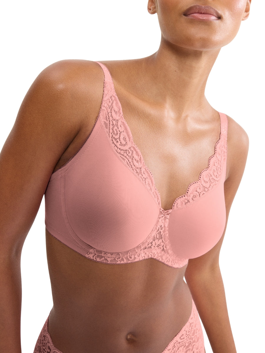 Amourette W01 Minimizer Bra - Cherry Rose