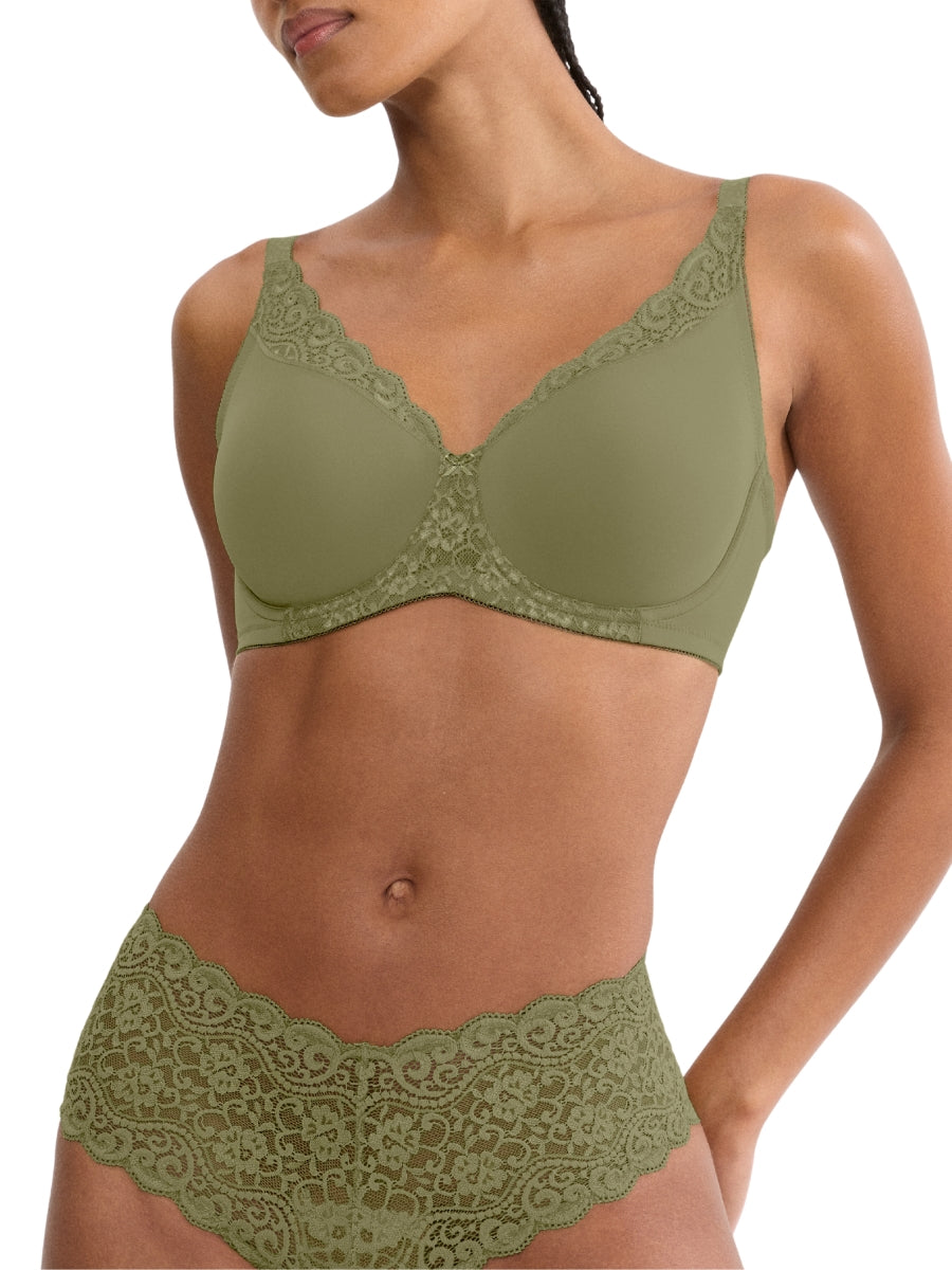 Amourette W01 Minimizer Bra - Olive Gold