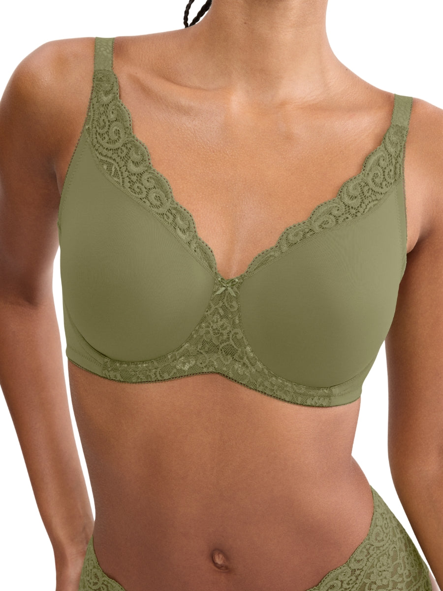 Amourette W01 Minimizer Bra - Olive Gold